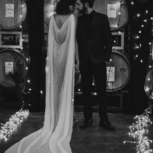 Soft English Net Tulle Bridal Cape Veil